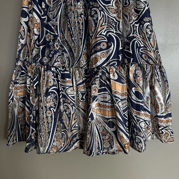 Lulu's Always Right Multi Print Off Shoulder Mini Dress Size XS Ruffle Hem Chic - Picture 13 of 16